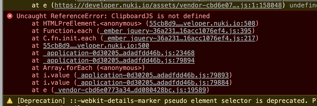 JS error on page - Forum improvement - Nuki Developers